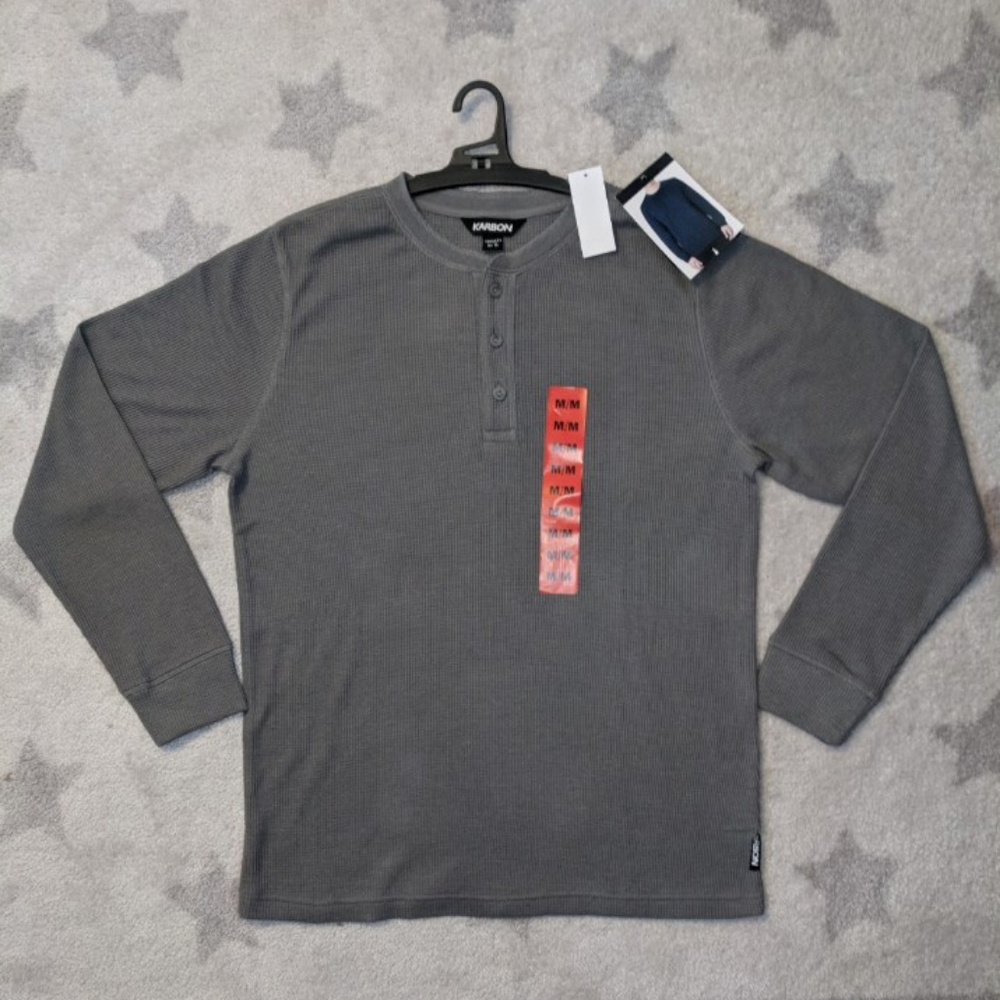 Karbon Henley for Men Gray M NWT